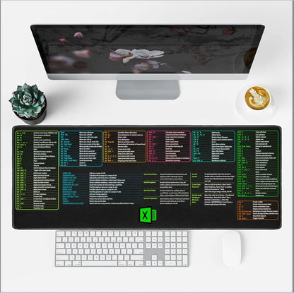 Excel - Cheat Sheet Layout Mouse Pad Over 150 Excel Shortcuts || select your size